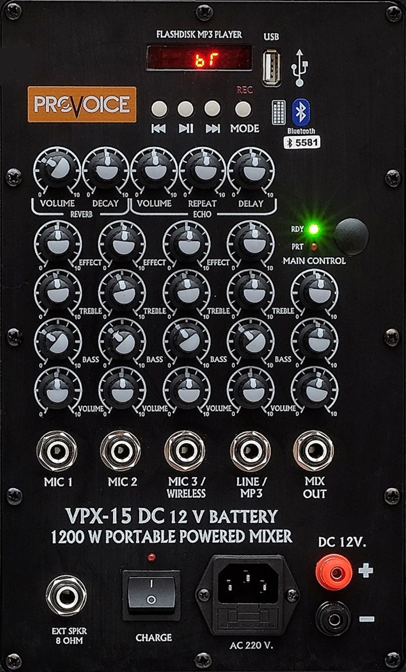 Provoice VPX-15 DCW 15'' 1200 Watt Aktif + 15'' 800 Watt Pasif Hoparlör Set