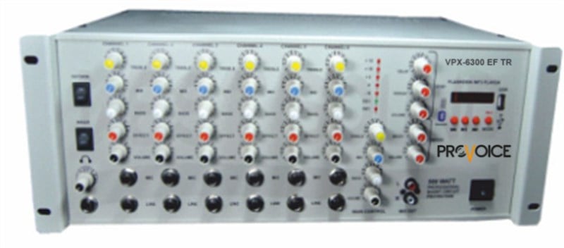 Provoice VPX-6300 EF TR 300 Watt 6 Kanal Efektli Anfili Mikser