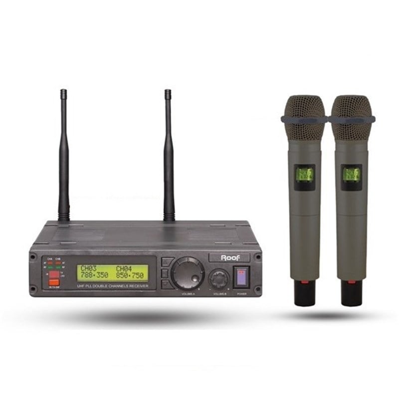 Roof R 1200 El 2 Kanal Çift El UHF Telsiz Mikrofon