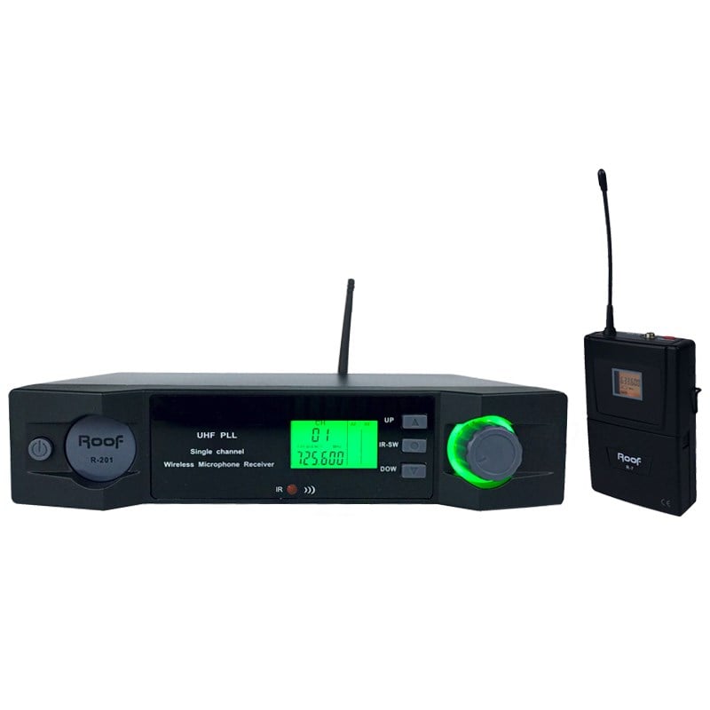 Roof R-201 UHF Band Tek Kanal Kablosuz Yaka Mikrofon Seti