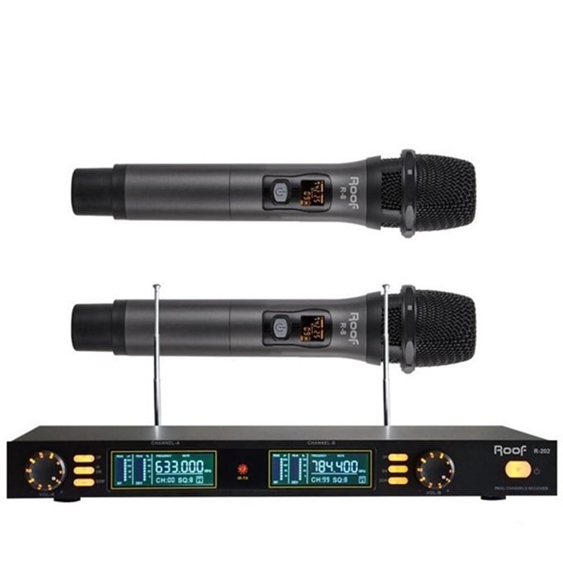 Roof R-202 (EL+EL) iki Kanal Uhf Dijital El Tipi Telsiz Mikrofon