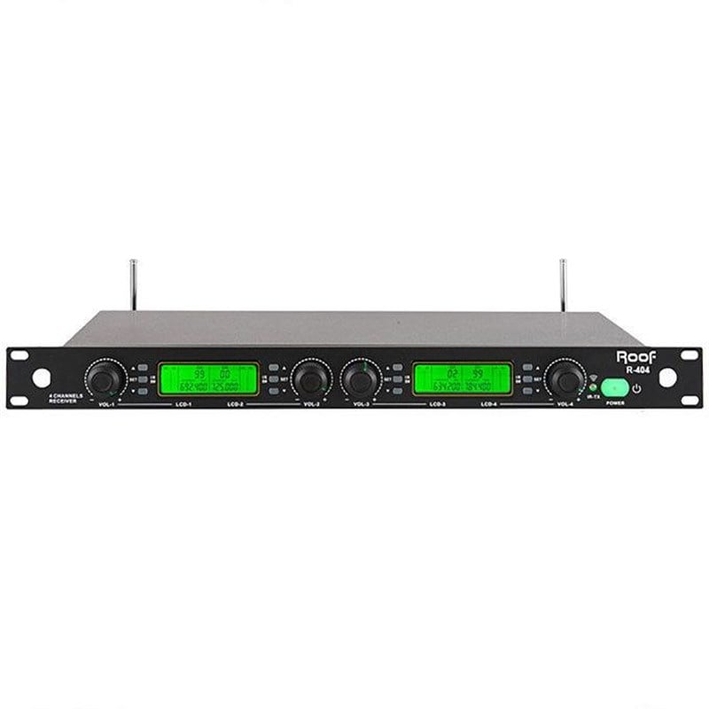 Roof R-404 UHF Band 4 Kanal Çift Anten Kablosuz Receiver