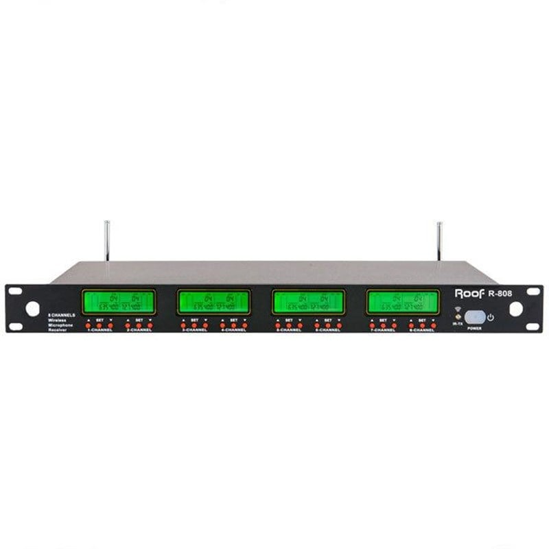 Roof R-808 UHF Band 8 Kanal Çift Anten Kablosuz Receiver