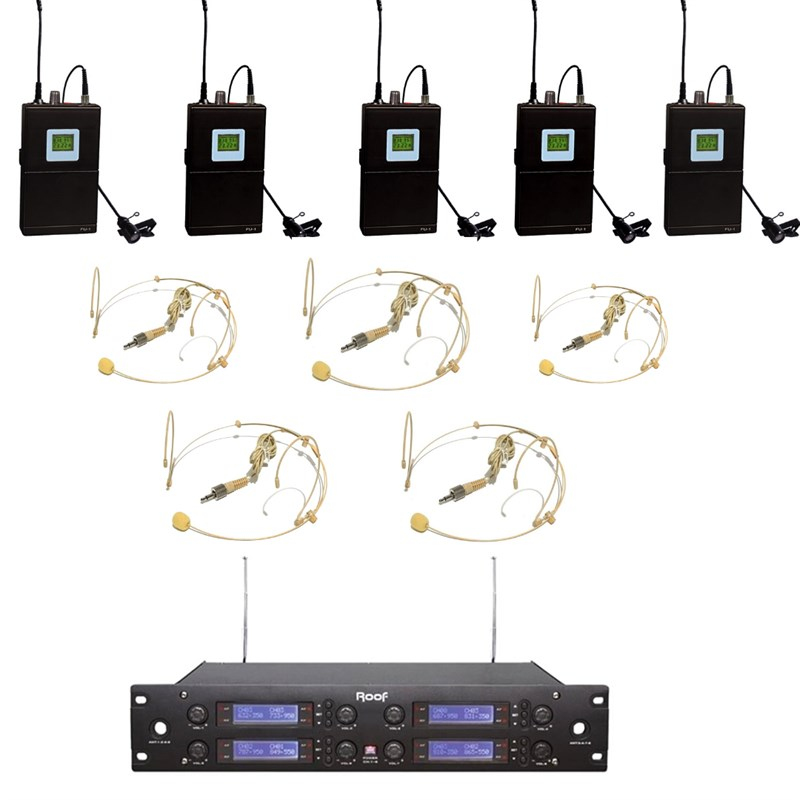 Roof R8000 + H11 + R6 Headset 5'li Kafa Mikrofonu Seti