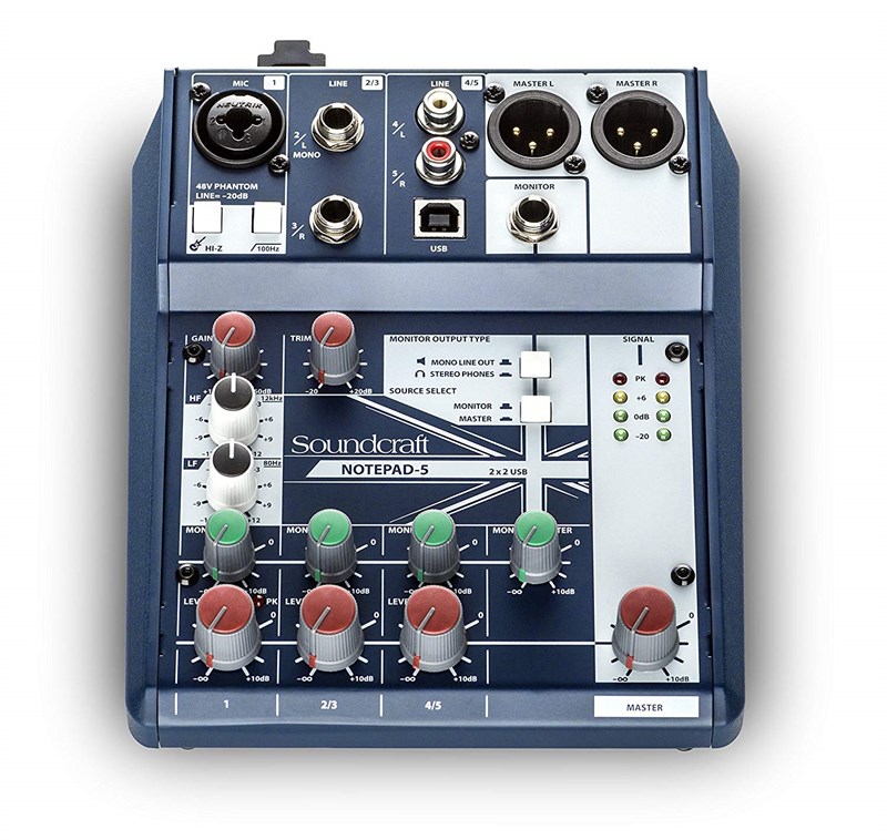 Soundcraft Notepad 5 Channel Desktop Mixer with USB