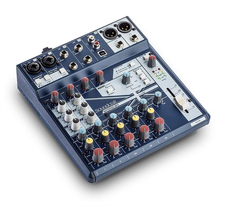 Soundcraft Notepad 8FX 8 Kanal 2 Profesyonel Mikrofon Preamp, Kayıt Mikseri