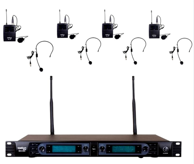Spekon Mıx 4RC + Mıx 4B Dörtlü Kablosuz Yaka Headset Mikrofon Seti