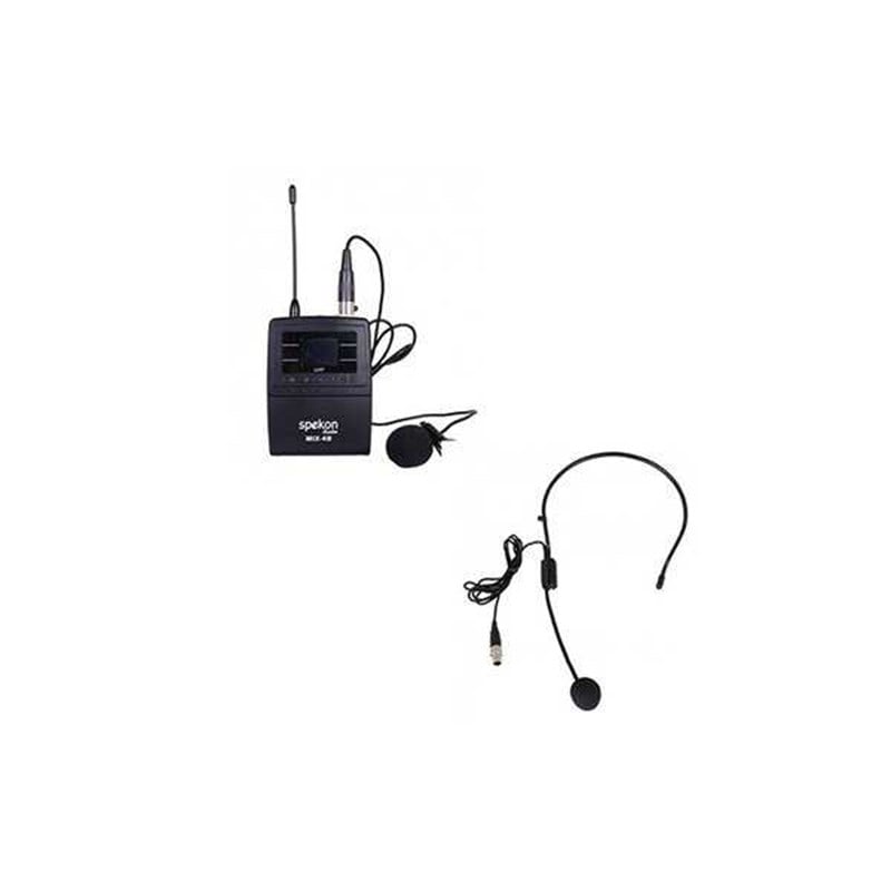 Spekon Mıx 4RC + Mıx 4B Dörtlü Kablosuz Yaka Headset Mikrofon Seti