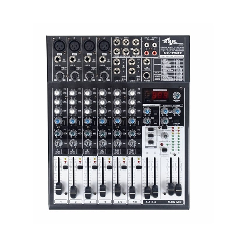 SSP Audio MX1204FX 8 Kanal Efektli Kompakt Deck Mikser