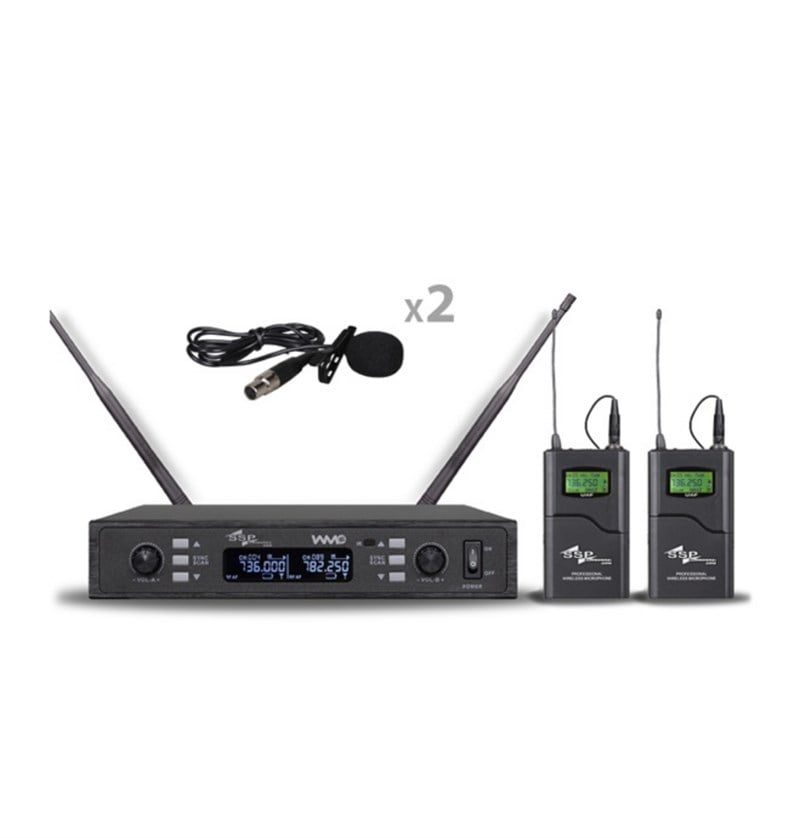 SSP Audio WM802/LL Çift Yaka Kablosuz Mikrofon Seti
