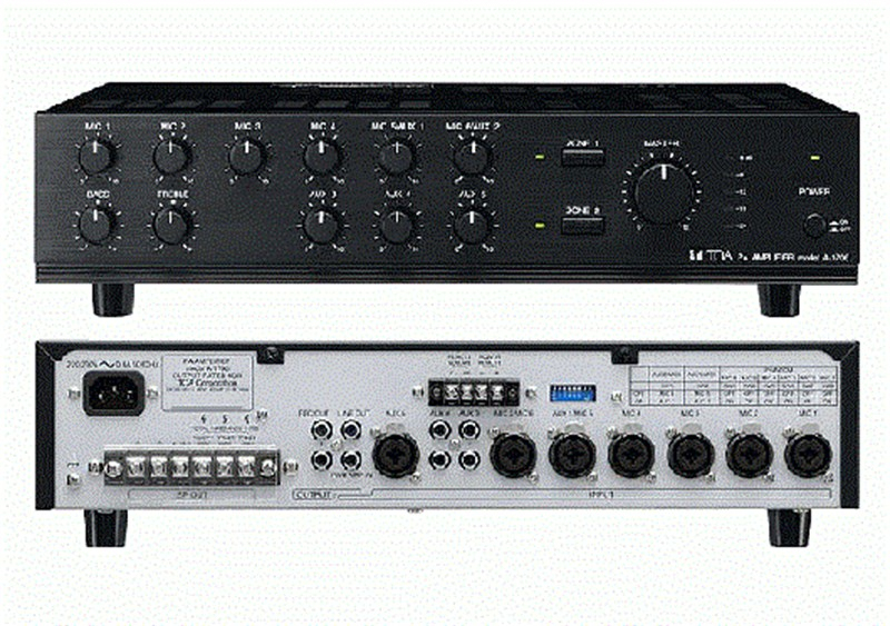 Toa A-1712 ER - 2-Bölge 120W Trafolu 6 Mikrofon Giriş Amfili Mikser