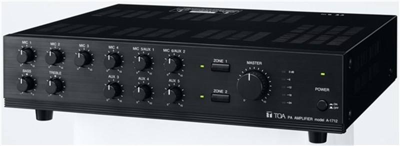 Toa A-1712 ER - 2-Bölge 120W Trafolu 6 Mikrofon Giriş Amfili Mikser