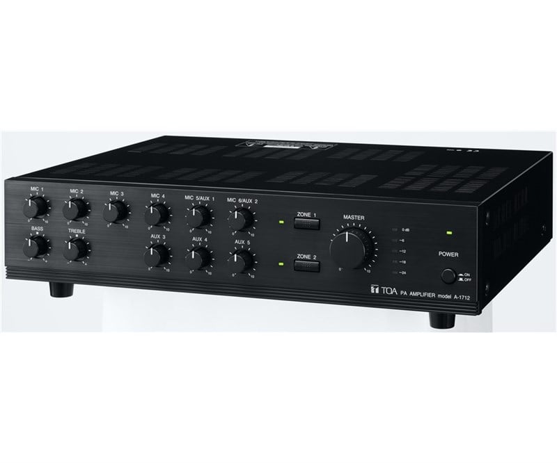 Toa A-1712 ER - 2-Bölge 120W Trafolu 6 Mikrofon Giriş Amfili Mikser