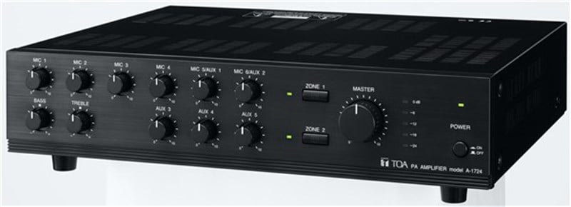 Toa A-1724 ER - 2-Bölge 240W Trafolu 6 Mikrofon Giriş Amfili Mikser