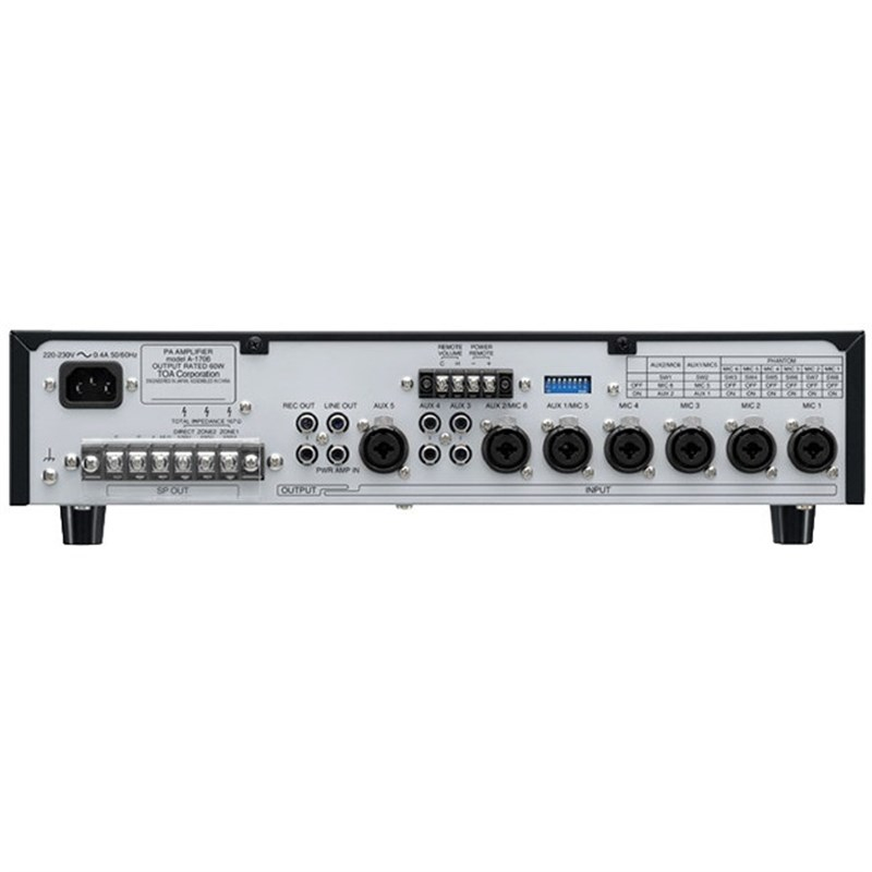 Toa A-1724 ER - 2-Bölge 240W Trafolu 6 Mikrofon Giriş Amfili Mikser