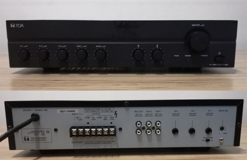 Toa A-2060 CE 100V 600W, 3 Mic, 2 Aux Amfili Mikser