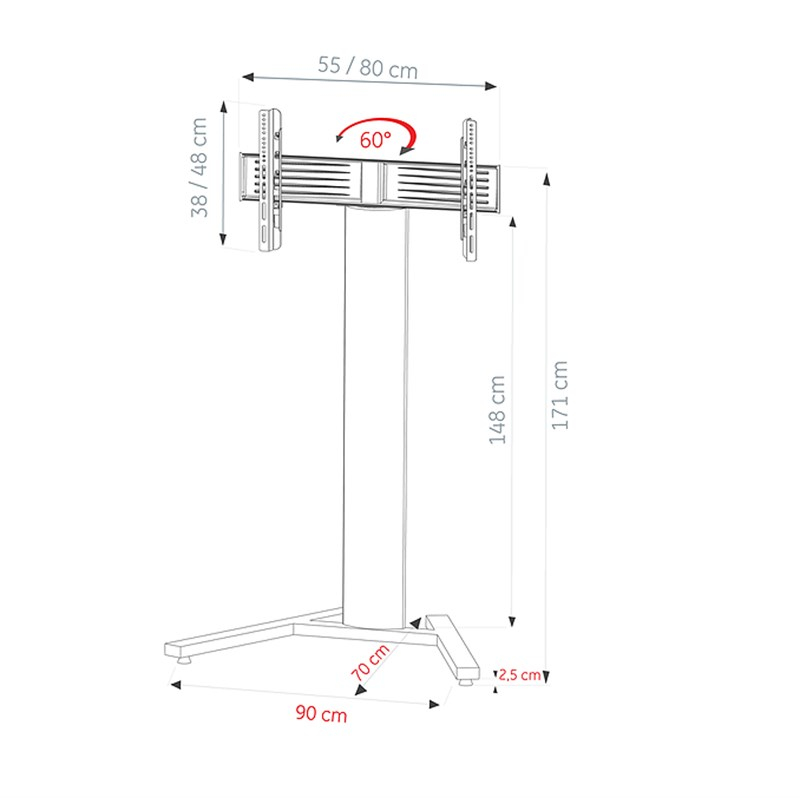 Ultimate FL-B-1500-5538 32''-43'' V Metal Taban TV Standı