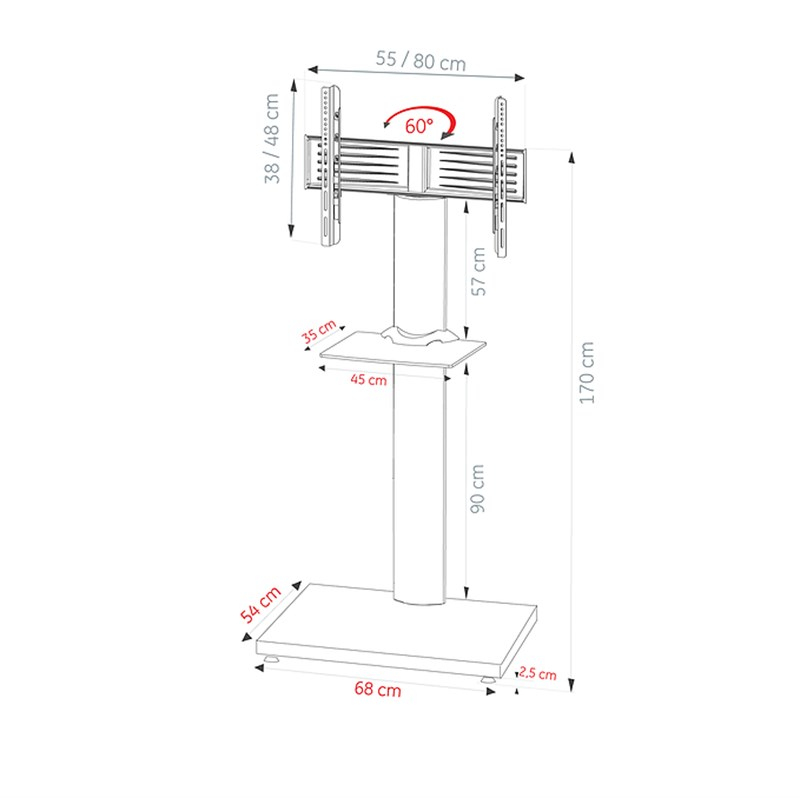 Ultimate GL-B-2000-8048 43''- 65'' Ahşap Taban TV Standı