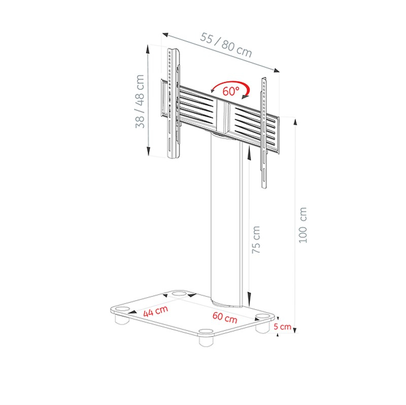 Ultimate SQ-B-50-B-8048 43''- 65'' Cam Taban TV Stand 