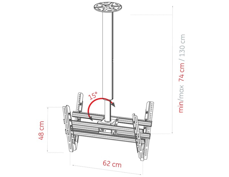 Ultimate TM-8040-Double Tavan Tipi TV Askı Aparatı 