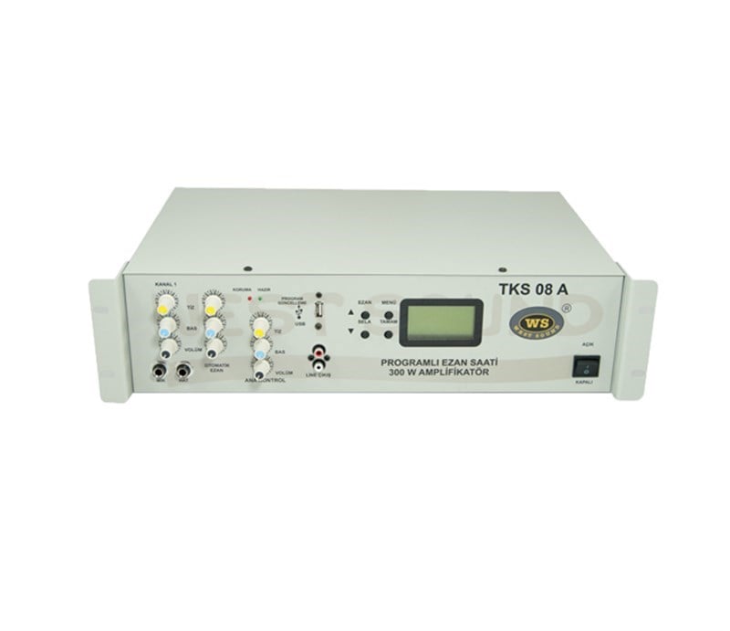 West Sound TKS 08 A 300 Watt 2 Kanal Anfili Programlı Ezan Saati