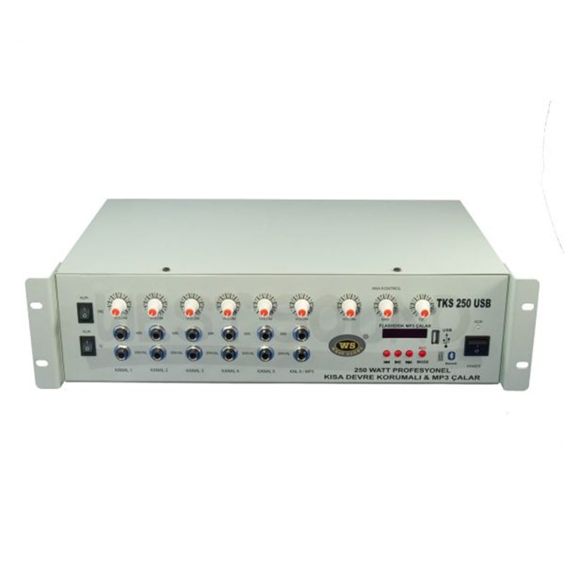 West Sound TKS 250 USB TR 250 Watt 6 Kanal 100V Mikser Amfi