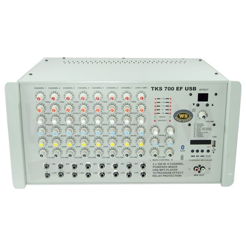 West Sound TKS 700 EF USB 8 Kanal 2x350W Usb/mp3 Mikser Anfi