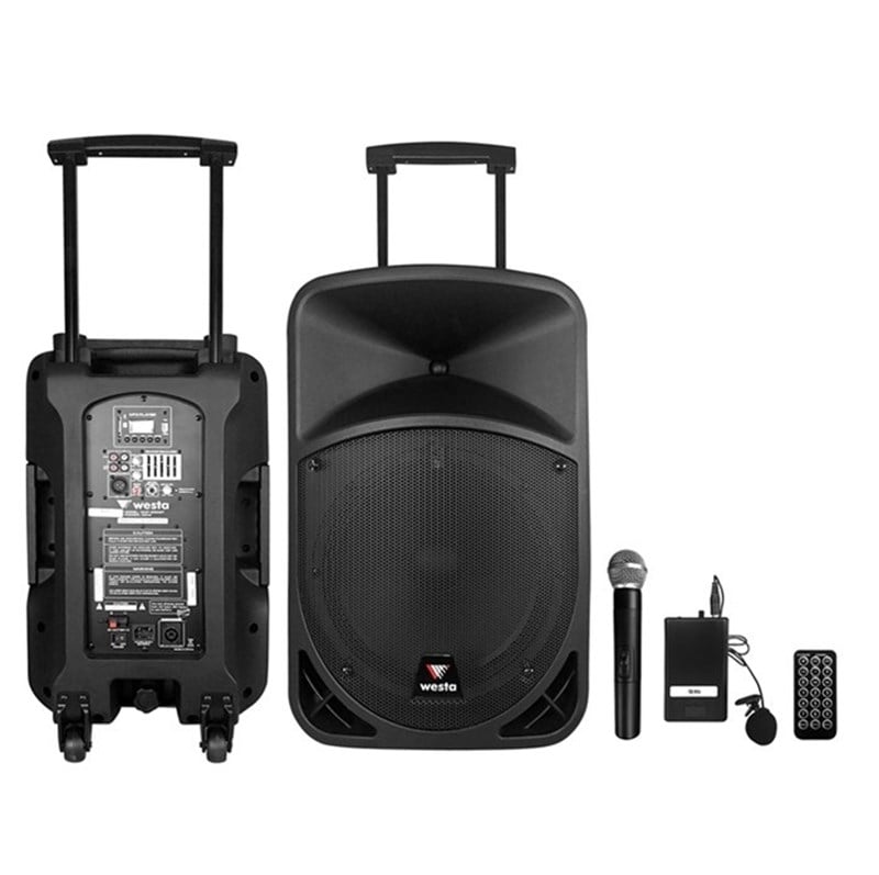 Westa WAP-12502ET 12 inç 250W Portatif Ses Sistemi - El + Yaka
