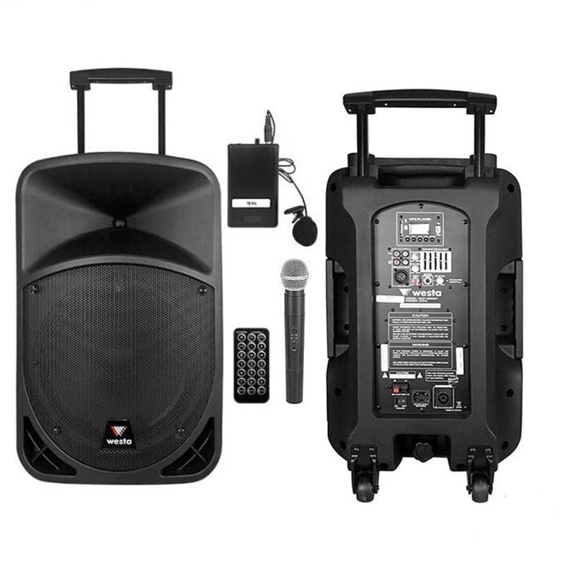 Westa WAP-12502ET 12 inç 250W Portatif Ses Sistemi - El + Yaka