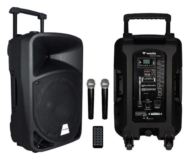 Westa WAP-12502T 12 inç 250W Portatif Ses Sistemi - Çift El