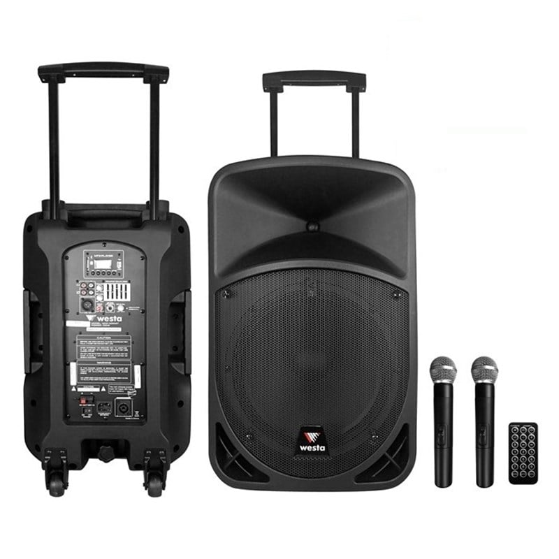 Westa WAP-12502T 12 inç 250W Portatif Ses Sistemi - Çift El
