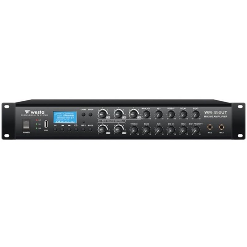 Westa WM-350UT - 5 Bölge Kontrollü 350W 100V/8 ohm Mikser Amfi