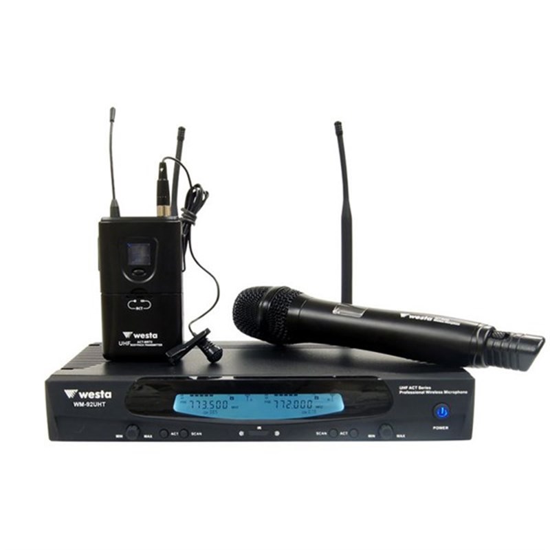 Westa WM-92 UHT El + Yaka Tipi Kablosuz Mikrofon Seti