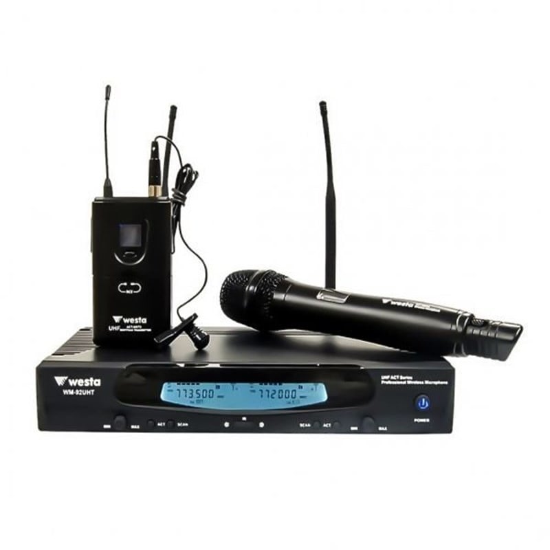 Westa WM-92UHT UHF Band Kablosuz El + Yaka Mikrofon Seti