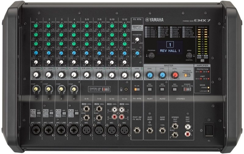 Yamaha EMX-7 12 Kanal 2 x 710 Watt Power Mikser