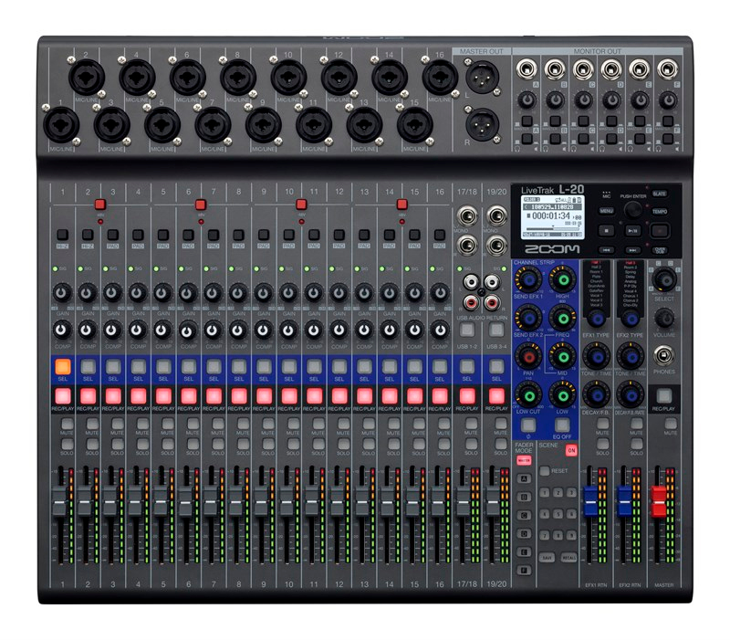ZOOM LiveTrack L-20 Profesyonel 20 Kanallı Dijital Mikser