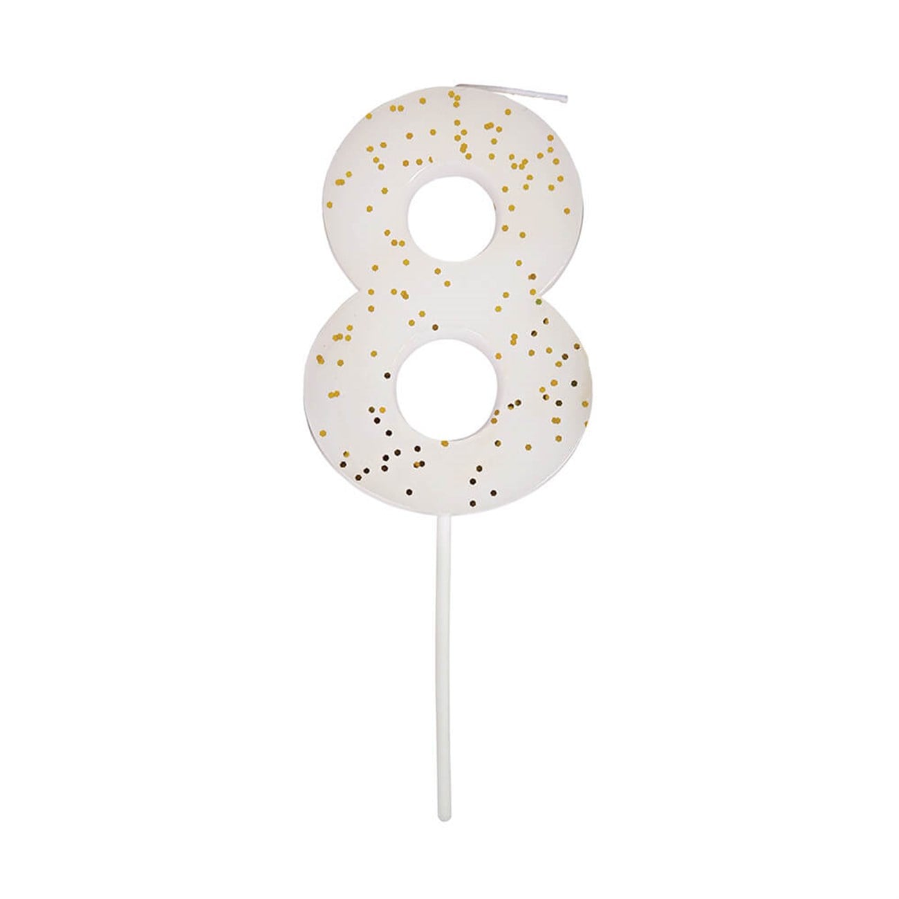Meri Meri - White Number 8 Candle - 8 Numara Beyaz Mum