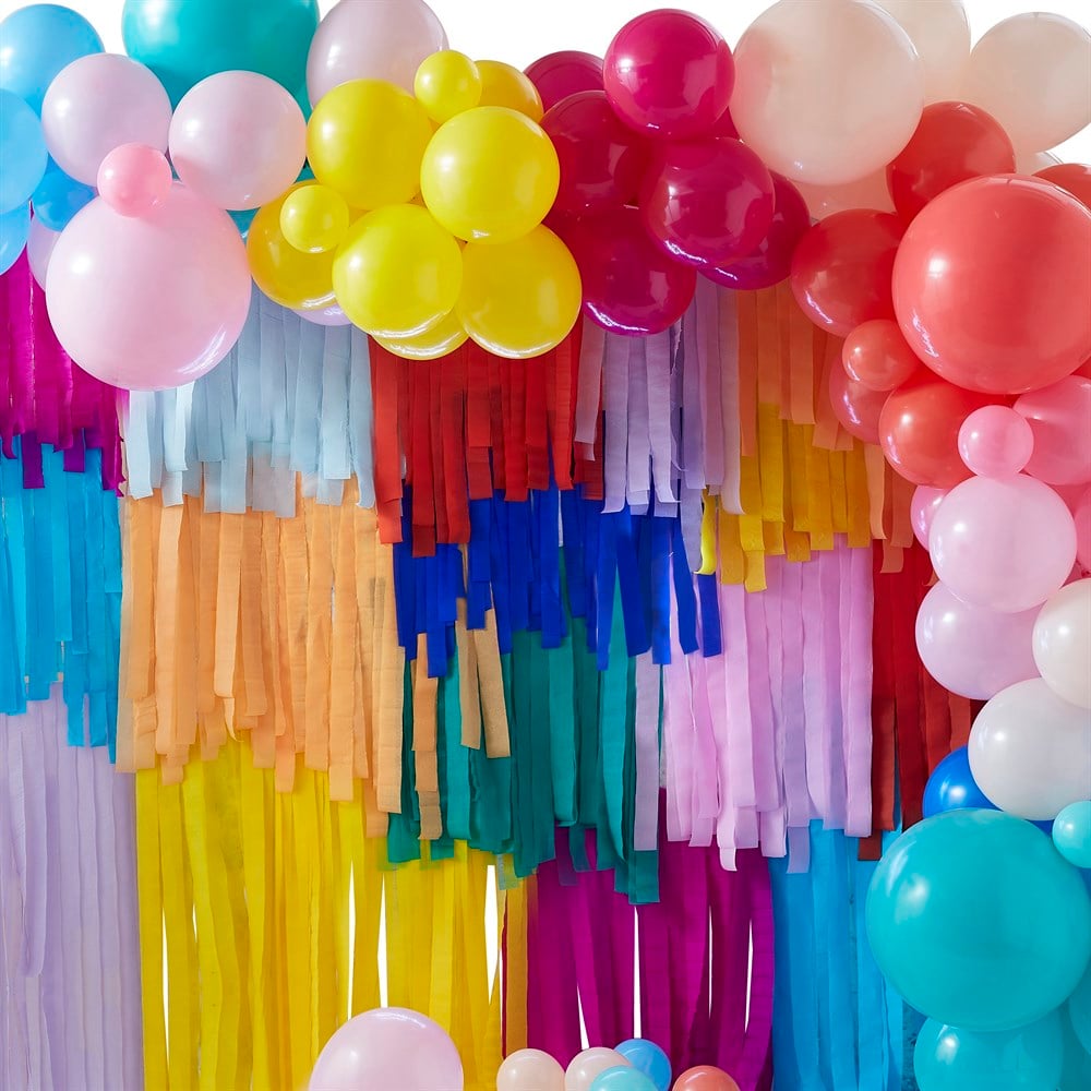 Gökkuşağı Balon ve Püsküller Arka Fon Gizden Gelenler