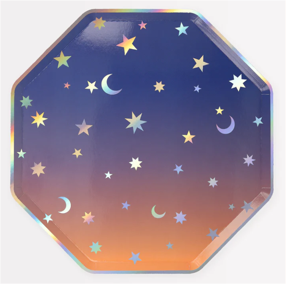 Meri Meri - Making Magic Star Dinner Plates - Make Magic Yıldızlı Tabaklar (L) (8'li) Gizden Gelenler