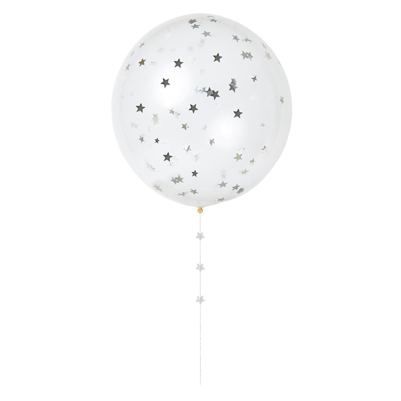 Meri Meri - Silver Star Confetti Balloon Kit - Gümüş Rengi Konfetili Balon Kit