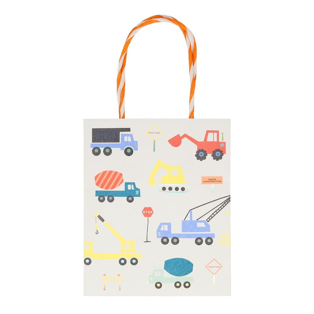 Meri Meri - Construction Party Bag - İnşaat Parti Çantaları - 8'li Hediye Çantaları