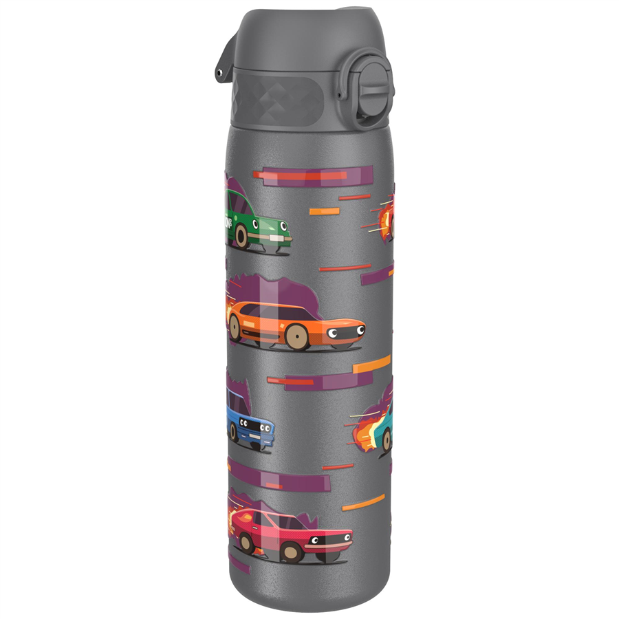 ION8ION8 - Paslanmaz Çelik İnce Suluk - Yarış Arabaları - 600 ml - SızdırmazI8SS600PGSCARS