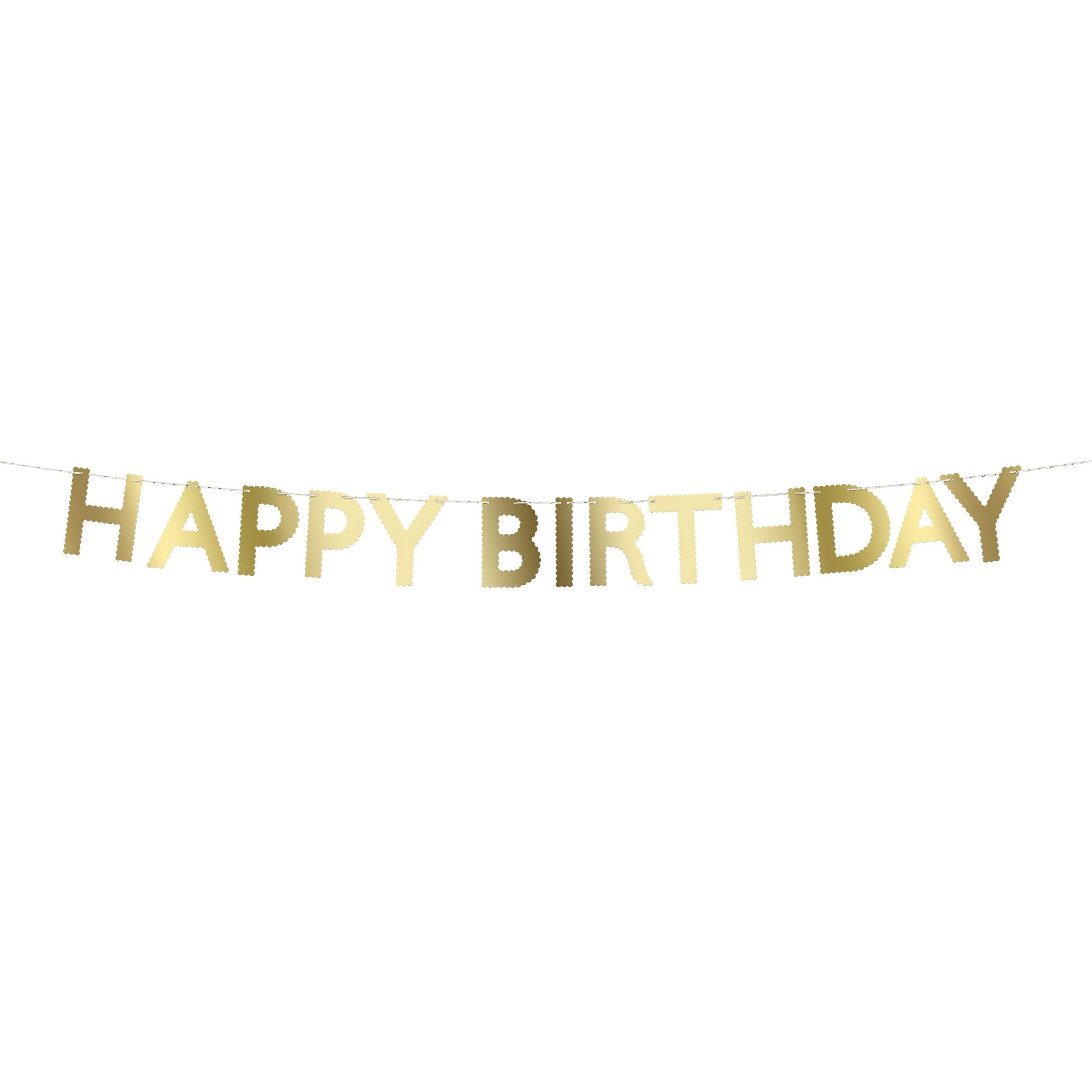 Meri MeriMeri Meri - Altın Varaklı Happy Birthday Asılan Süs287979