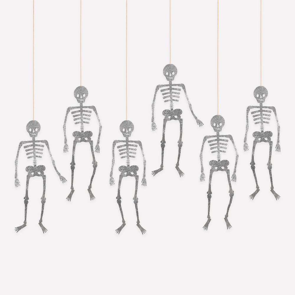 Meri MeriMeri Meri - Halloween - Simli Eklemli İskelet Süsleri (6'lı)303909
