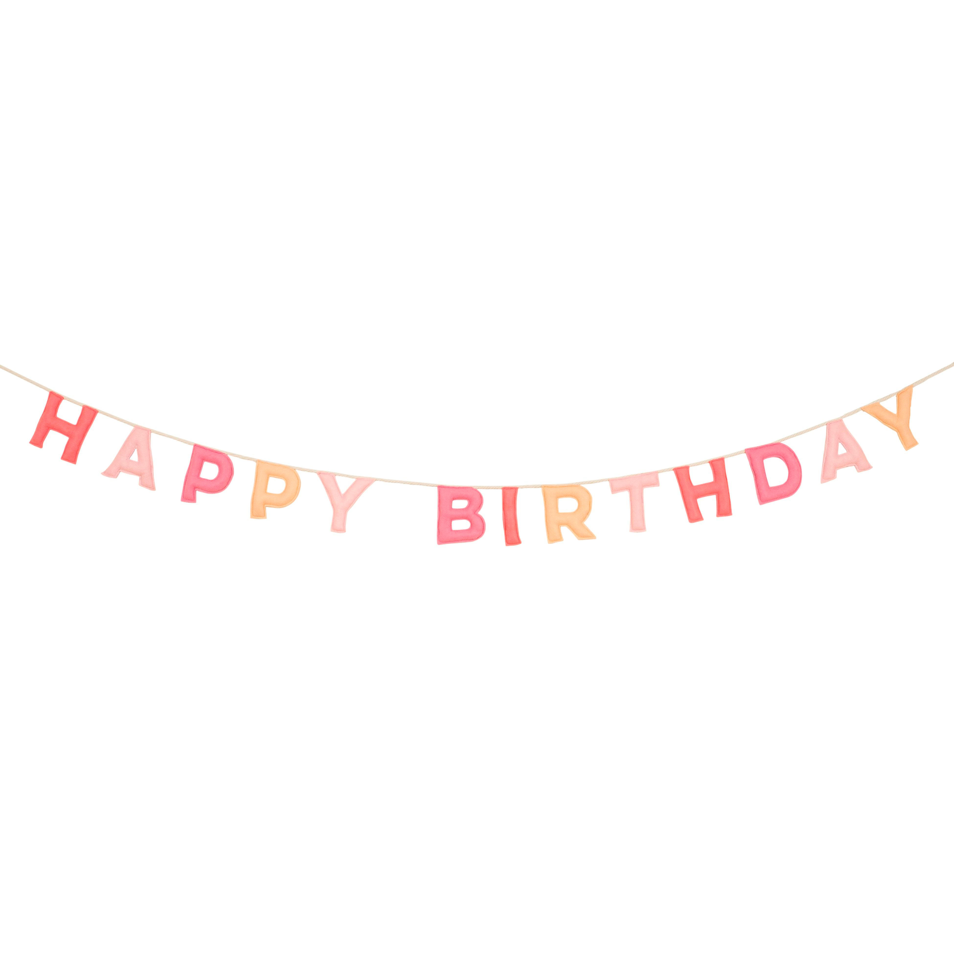 Meri MeriMeri Meri - Happy Birthday Keçe Asılan Süs - Pembe286107