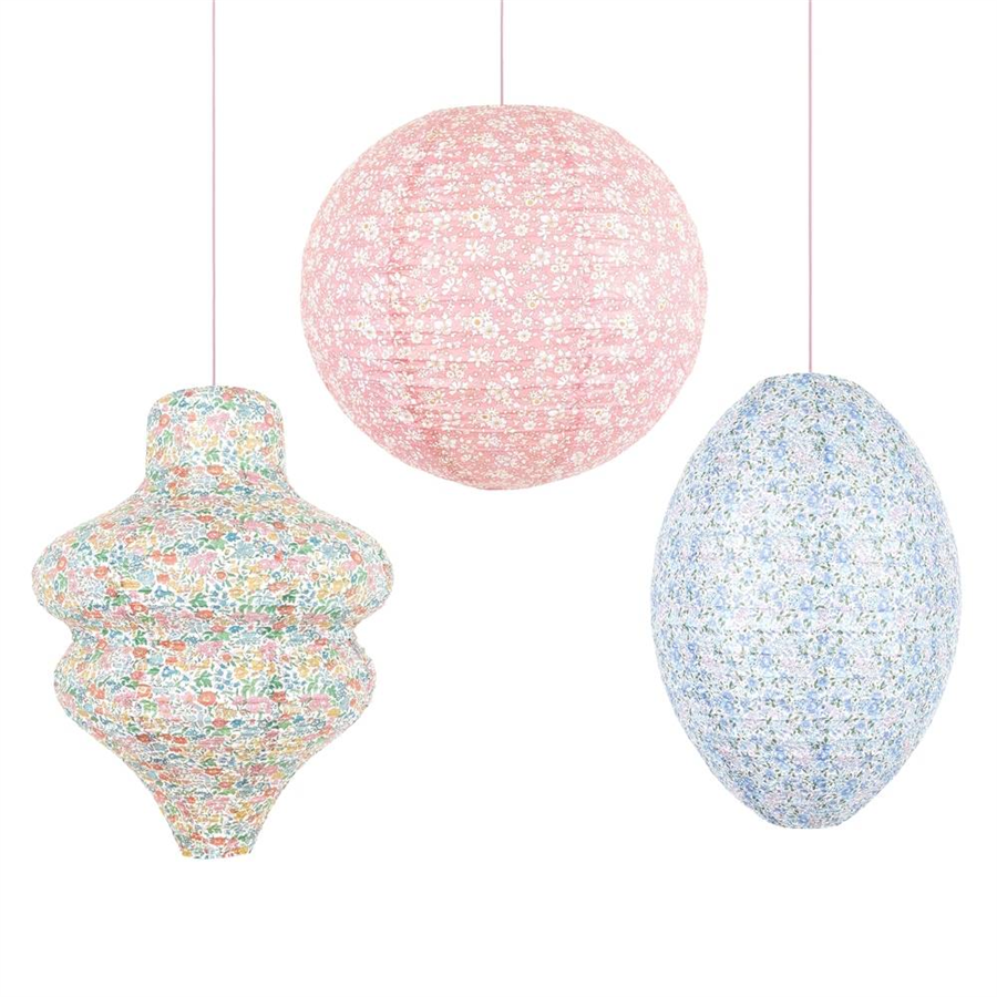 Meri MeriMeri Meri - Meri Meri x Liberty Pastel Floral Lanterns - Meri Meri x Liberty Pastel Çiçekli Fenerler - 3 Adet300579