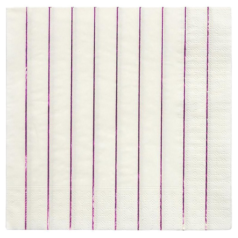 Meri MeriMeri Meri - Metallic Pink Stripe Napkins - Metalik Pembe Çizgili Peçete - S182062