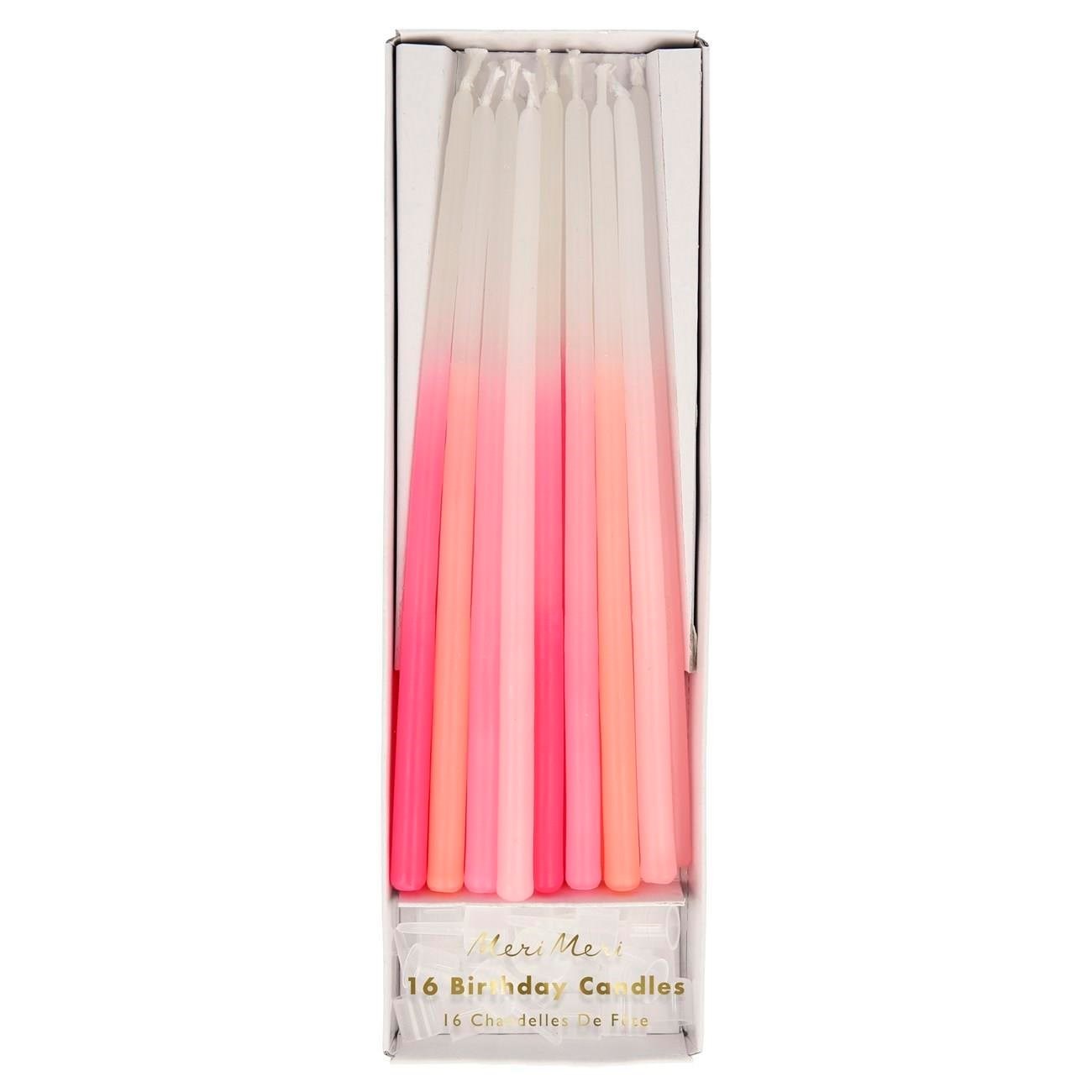 Meri MeriMeri Meri - Pink Dipped Tapered Candles - Pembe Mumlar204490