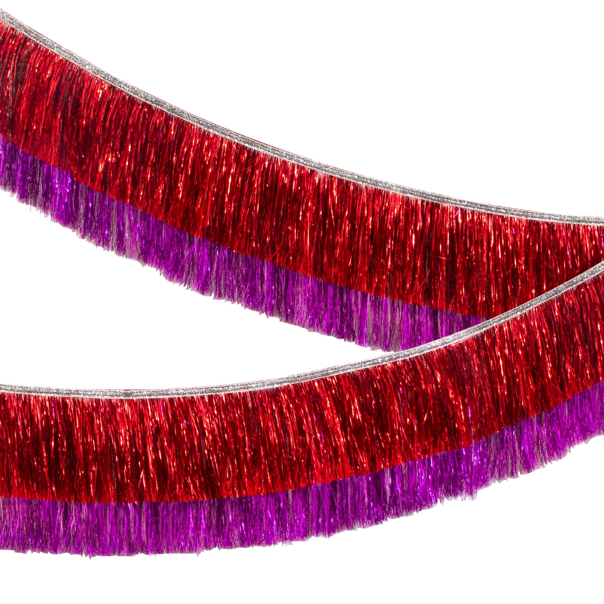 Meri MeriMeri Meri - Red & Pink Tinsel Fringe Garland - Kırmızı & Pembe Püsküllü Asılan Süs199065