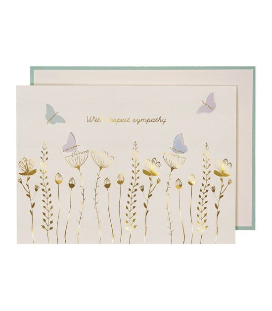 Meri MeriMeri Meri - Sympathy Butterflies Card - Sempatik Kelebekler Tebrik Kartı134749